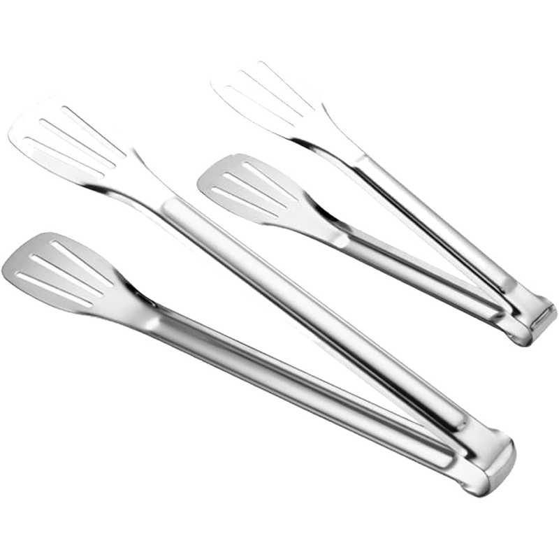 Stainless Steel Kitchen Tongs Set, 7" and 12" Locking Cooking & BBQ Tongs (2 Pack)