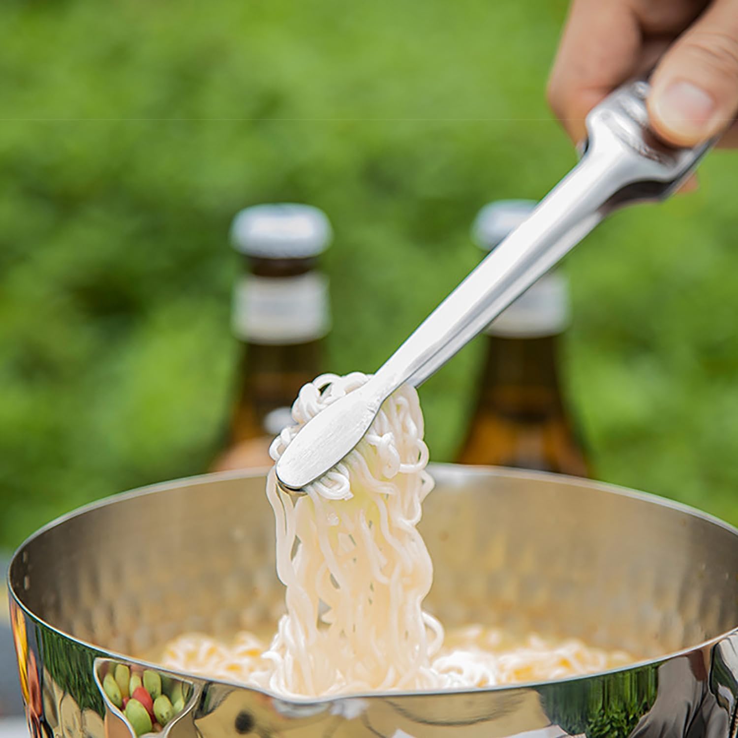 Stainless Steel Kitchen Tongs, 10.6" Cooking & Serving Tongs with Non-Slip Comfort Grip