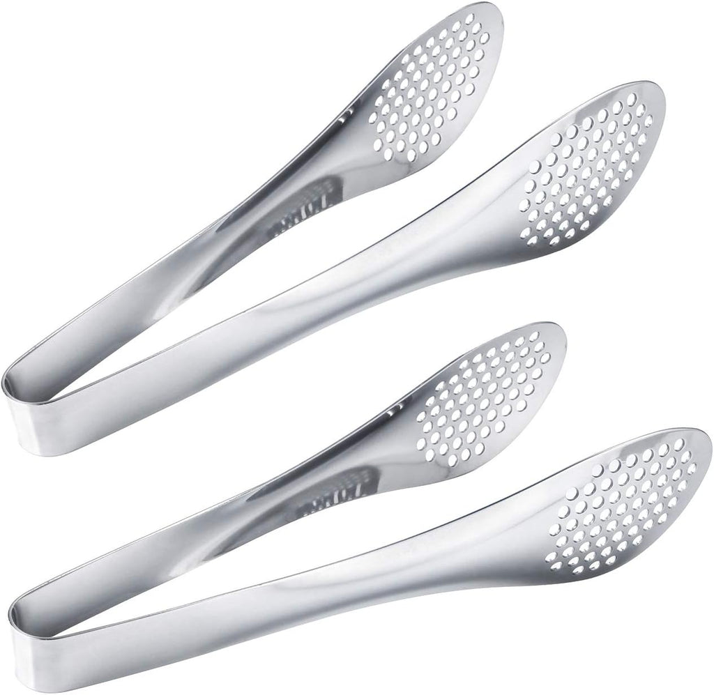 9" Stainless Steel Buffet Tongs, Set of 2 Food Serving Tongs