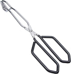 Heavy-Duty Stainless Steel Scissor Tongs for Cooking, 10-Inch Red with Soft-Grip Handles