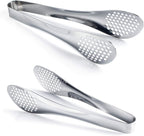 9" Stainless Steel Buffet Tongs, Set of 2 Food Serving Tongs