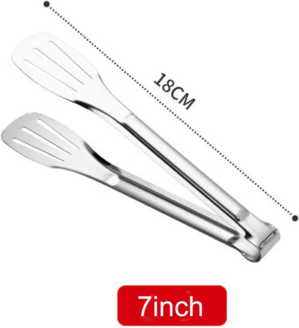 Stainless Steel Kitchen Tongs Set, 7" and 12" Locking Cooking & BBQ Tongs (2 Pack)