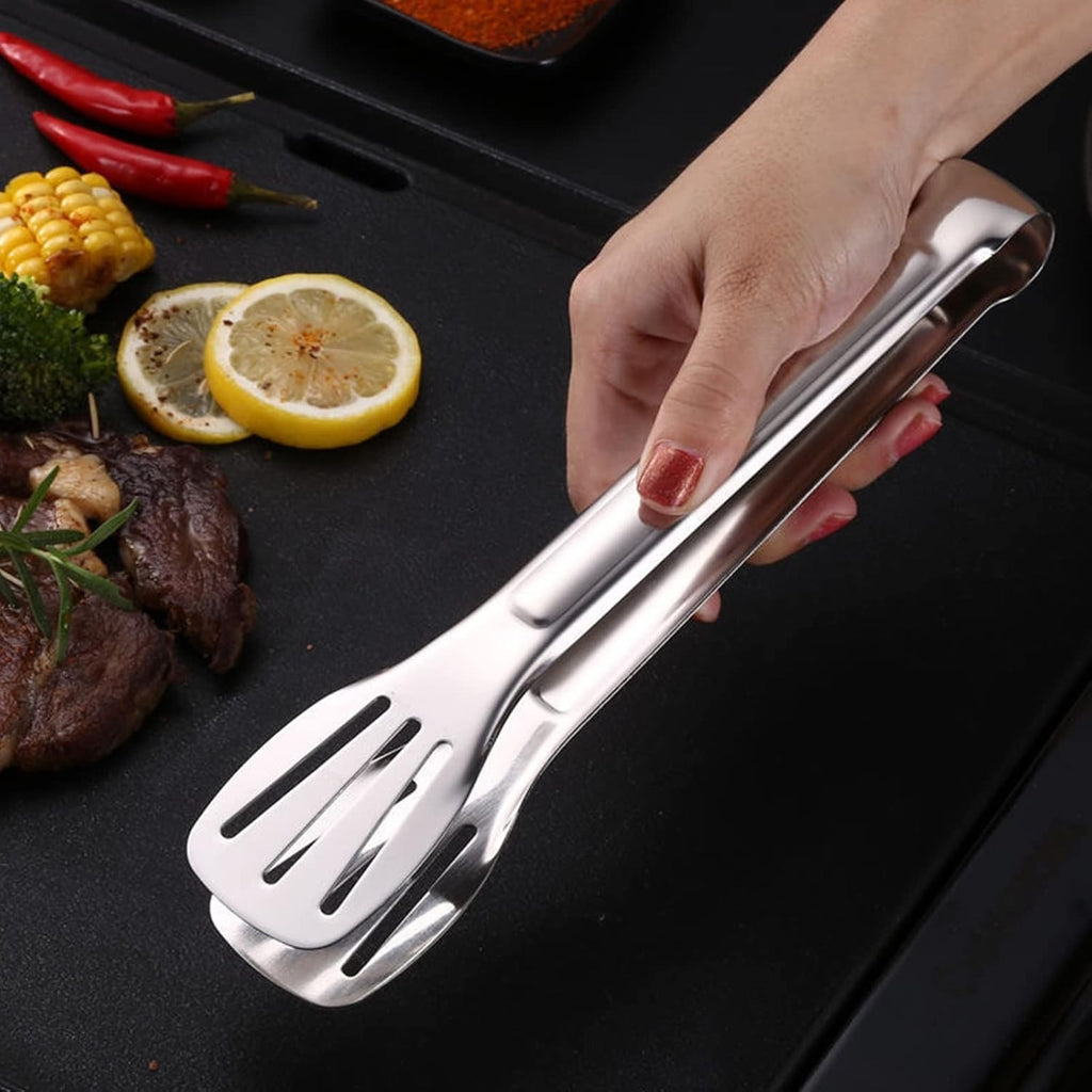 Stainless Steel Kitchen Tongs Set, 7" and 12" Locking Cooking & BBQ Tongs (2 Pack)