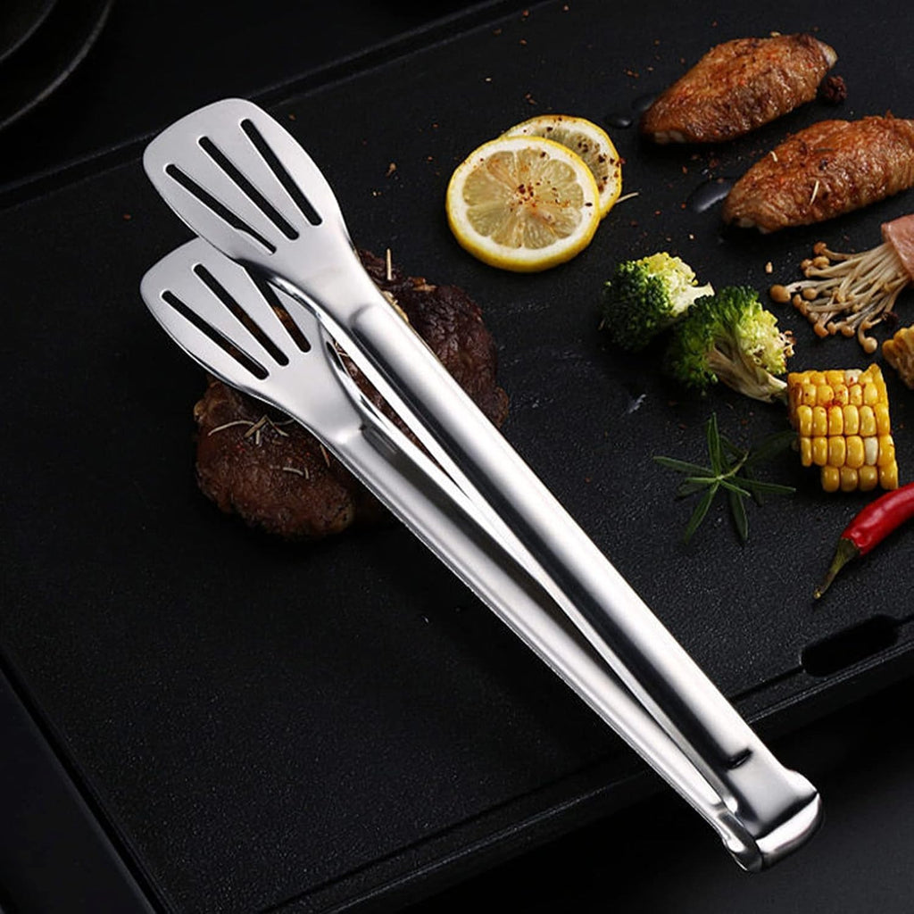 Stainless Steel Kitchen Tongs Set, 7" and 12" Locking Cooking & BBQ Tongs (2 Pack)