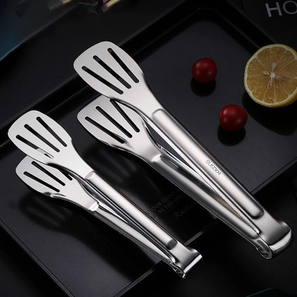 Stainless Steel Kitchen Tongs Set, 7" and 12" Locking Cooking & BBQ Tongs (2 Pack)