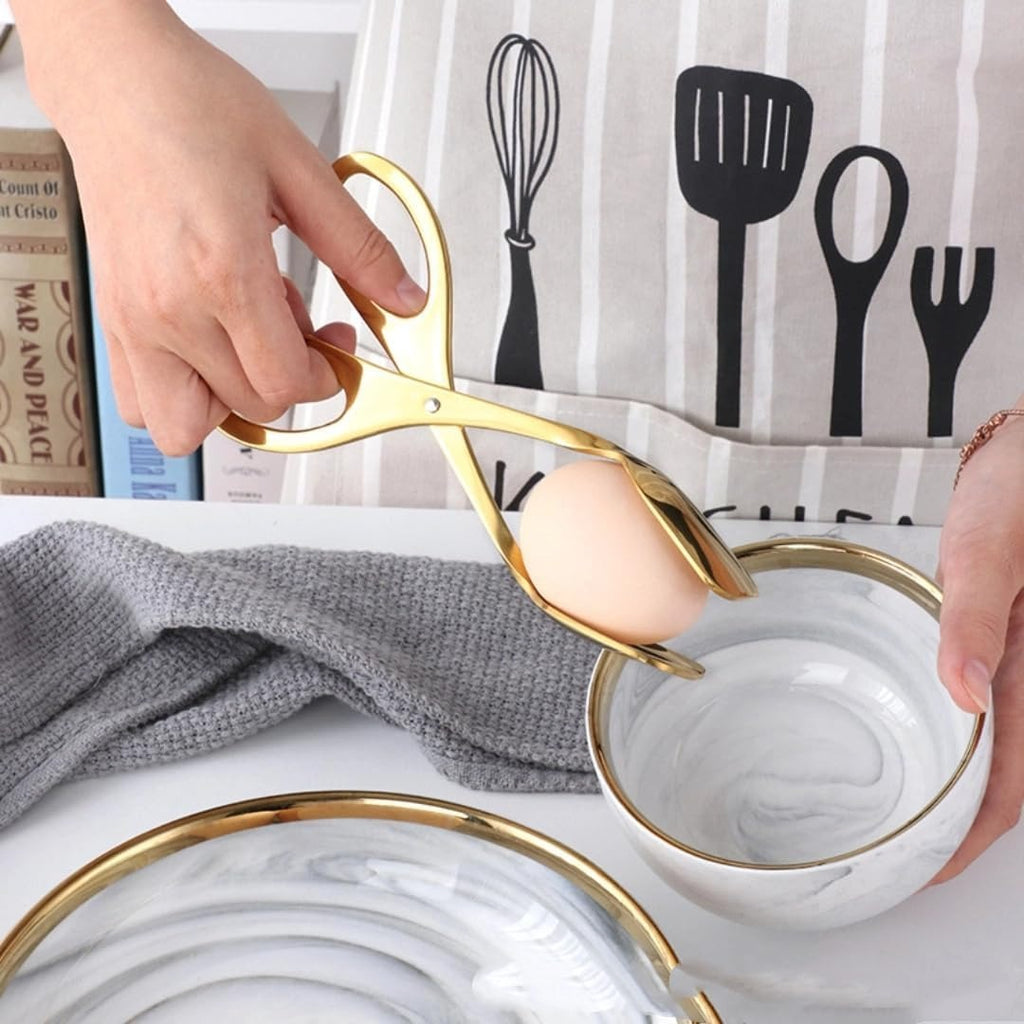 Stainless Steel Scissor Tongs for Bread, Buffet and Barbecue Use